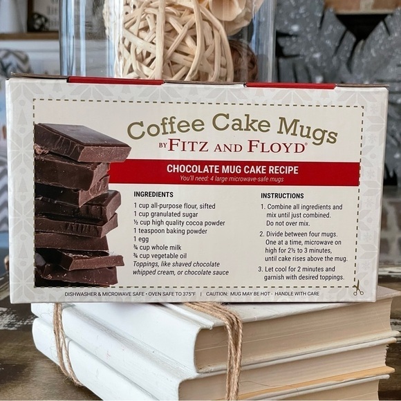 Nwt Fitz & Floyd “Making Spirits Bright” Set of 2 Coffee Cake Mugs - Picture 2 of 5